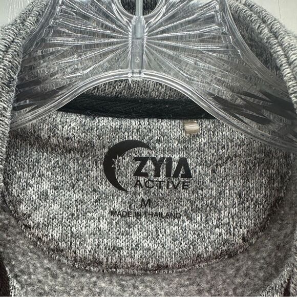 Zyia Active zip up jacket red heather grey women's medium - Picture 5 of 5